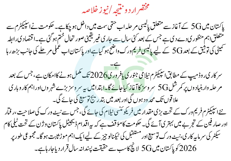 5G Launch Date in Pakistan
